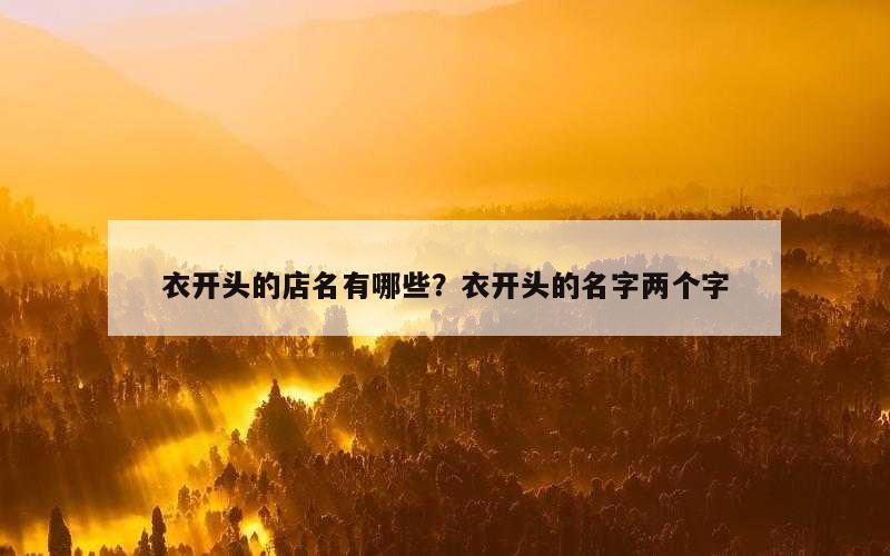 衣开头的店名有哪些？衣开头的名字两个字