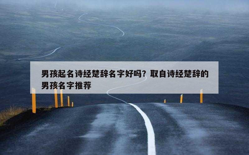 男孩起名诗经楚辞名字好吗？取自诗经楚辞的男孩名字推荐