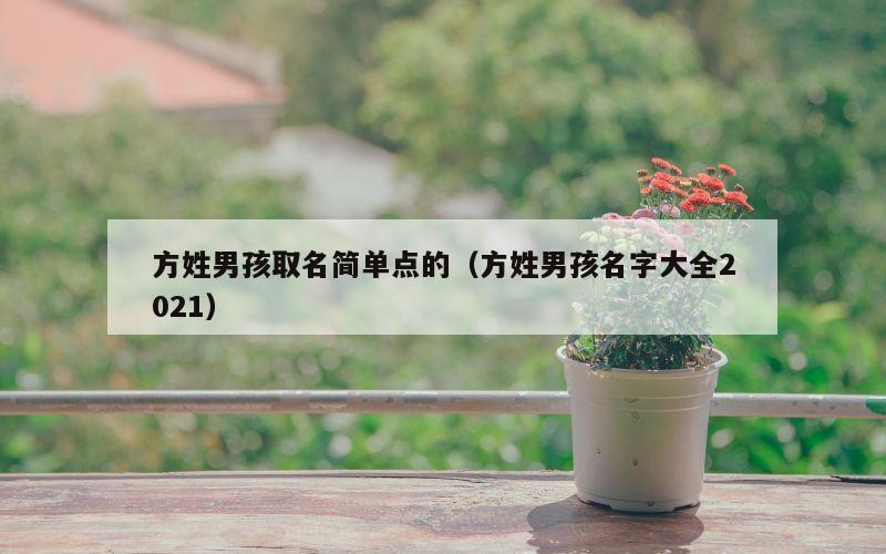 方姓男孩取名简单点的（方姓男孩名字大全2021）