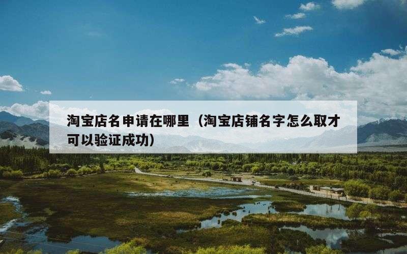 淘宝店名申请在哪里（淘宝店铺名字怎么取才可以验证成功）