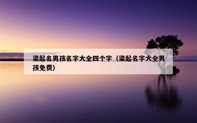 梁起名男孩名字大全四个字（梁起名字大全男孩免费）