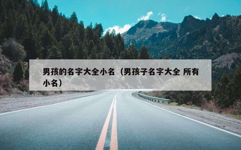 男孩的名字大全小名（男孩子名字大全 所有小名）