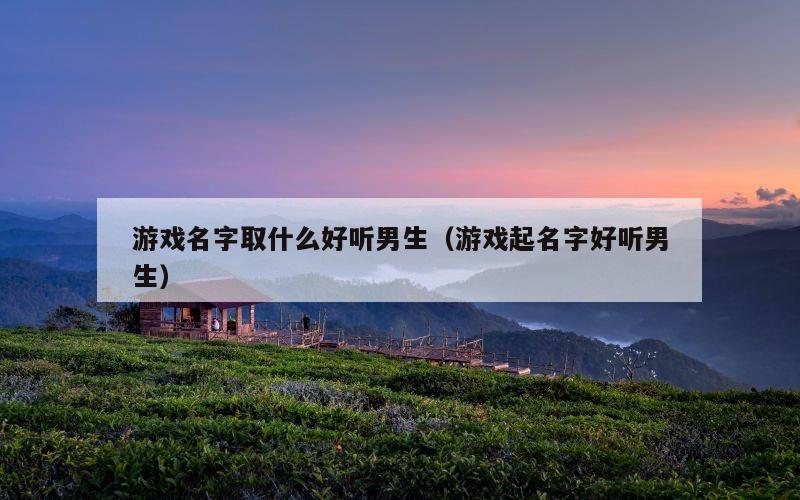 游戏名字取什么好听男生（游戏起名字好听男生）