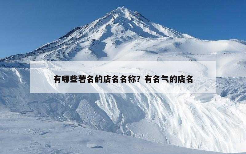 有哪些著名的店名名称？有名气的店名