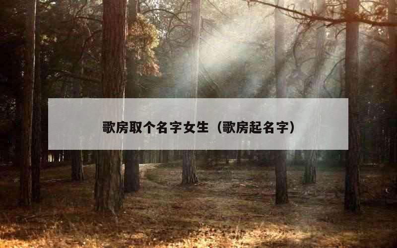 歌房取个名字女生（歌房起名字）