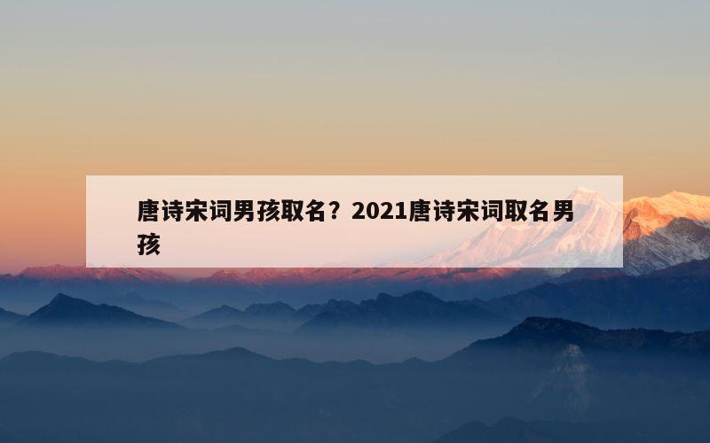 唐诗宋词男孩取名？2021唐诗宋词取名男孩