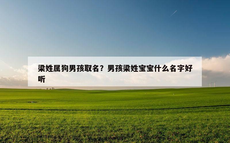 梁姓属狗男孩取名？男孩梁姓宝宝什么名字好听