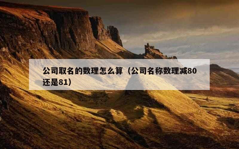 公司取名的数理怎么算（公司名称数理减80还是81）