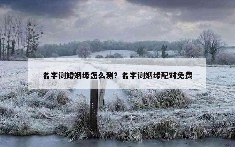 名字测婚姻缘怎么测？名字测姻缘配对免费