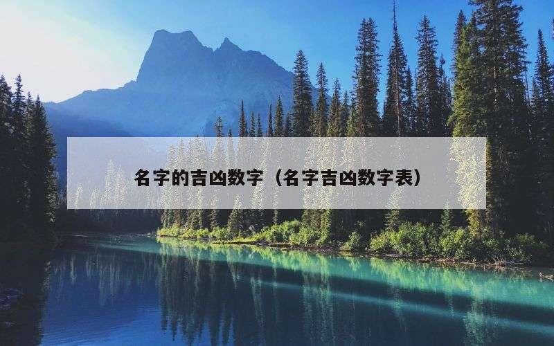 名字的吉凶数字（名字吉凶数字表）
