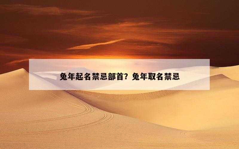 兔年起名禁忌部首？兔年取名禁忌