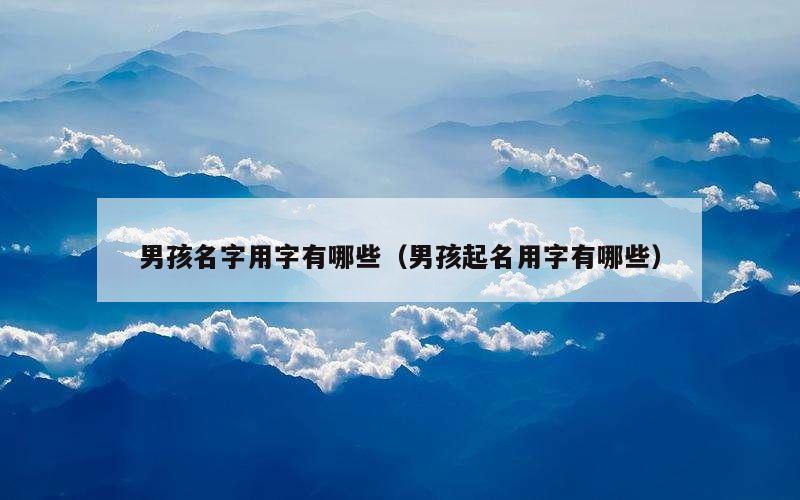 男孩名字用字有哪些（男孩起名用字有哪些）