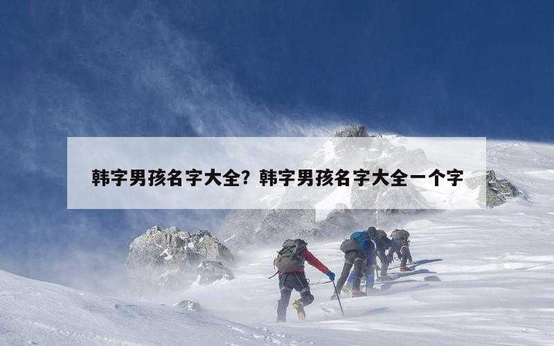 韩字男孩名字大全？韩字男孩名字大全一个字