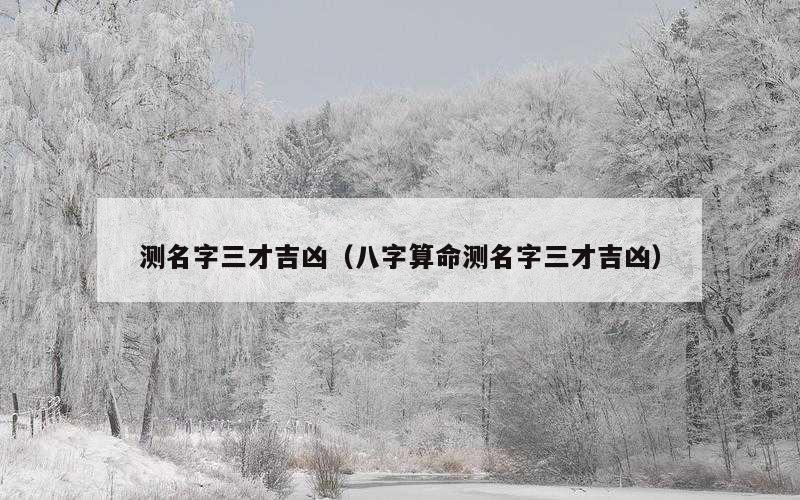 测名字三才吉凶（八字算命测名字三才吉凶）