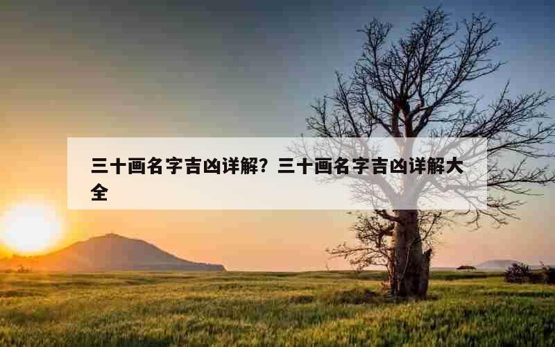 三十画名字吉凶详解？三十画名字吉凶详解大全