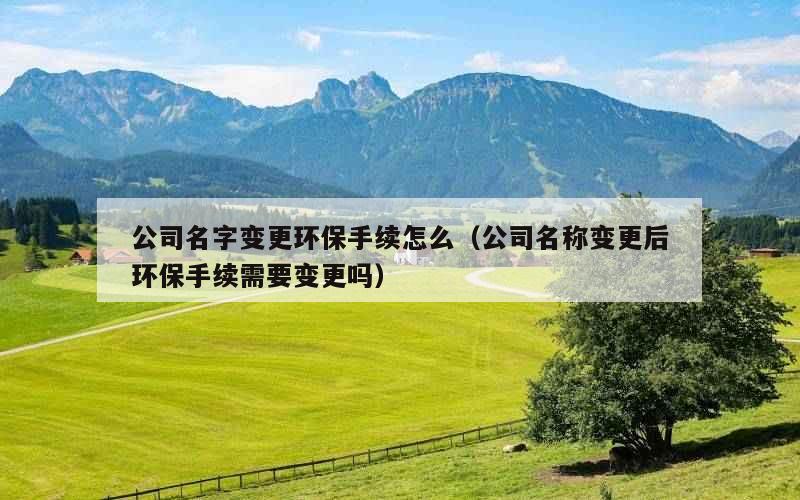 公司名字变更环保手续怎么（公司名称变更后环保手续需要变更吗）
