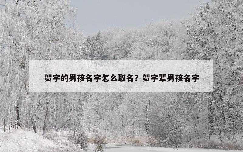 贺字的男孩名字怎么取名？贺字辈男孩名字
