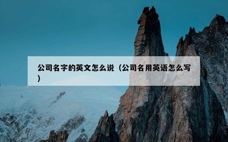 公司名字的英文怎么说（公司名用英语怎么写）