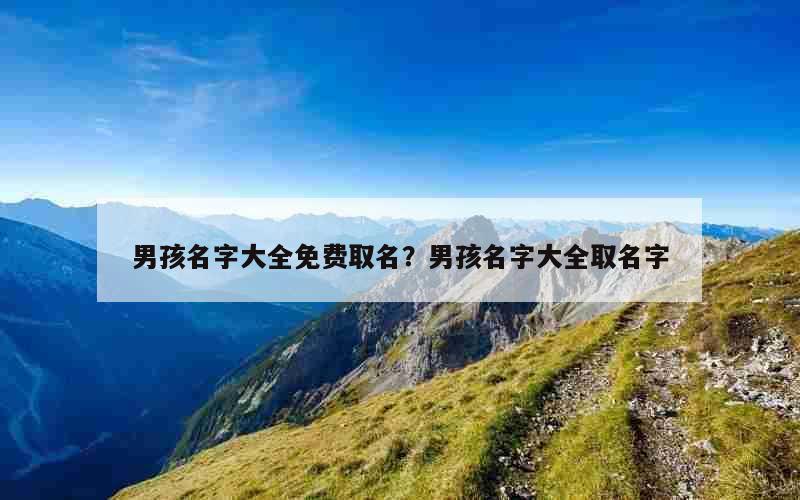 男孩名字大全免费取名？男孩名字大全取名字