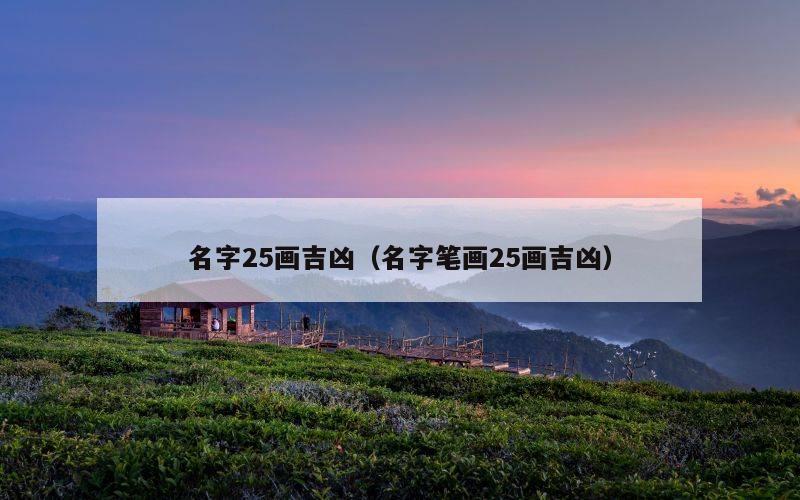名字25画吉凶（名字笔画25画吉凶）