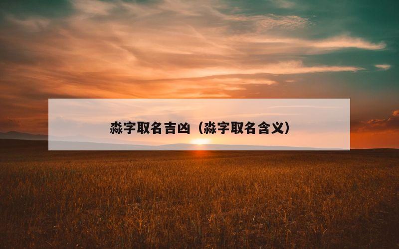 淼字取名吉凶（淼字取名含义）