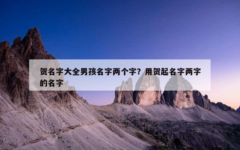 贺名字大全男孩名字两个字？用贺起名字两字的名字