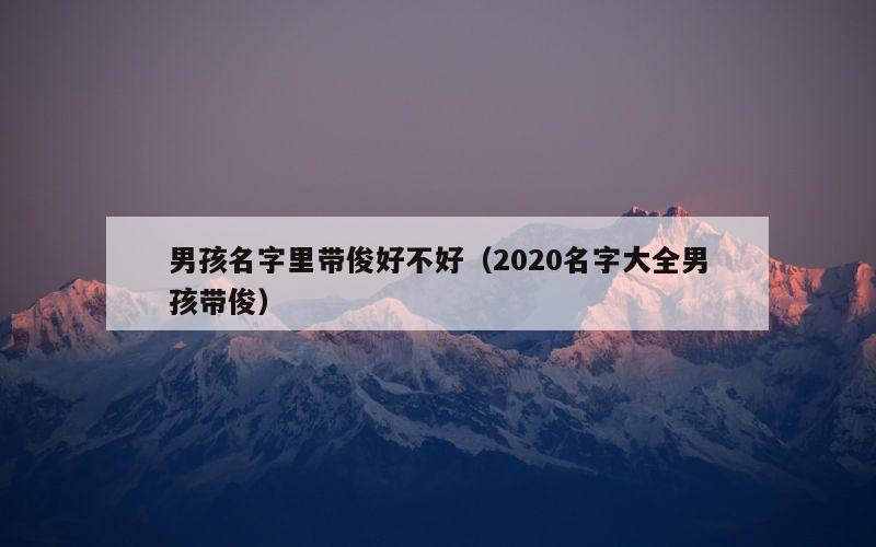男孩名字里带俊好不好（2020名字大全男孩带俊）