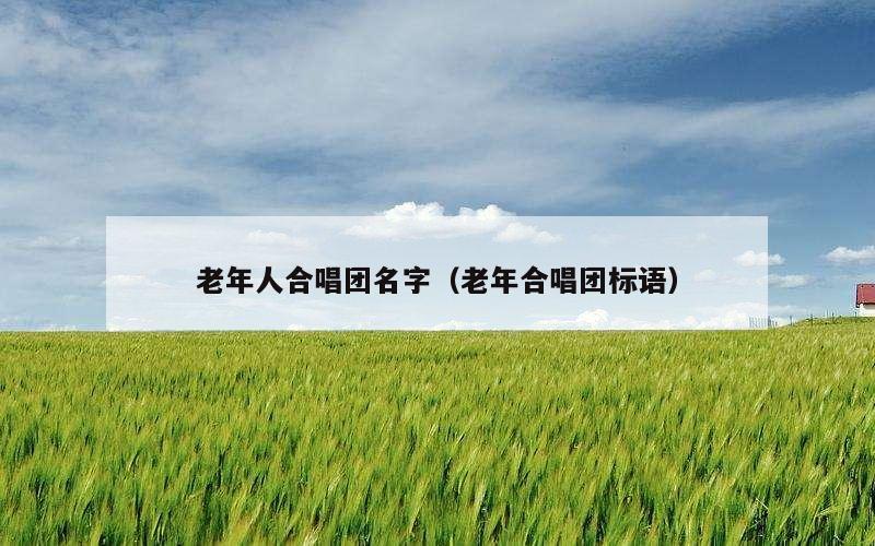 老年人合唱团名字（老年合唱团标语）
