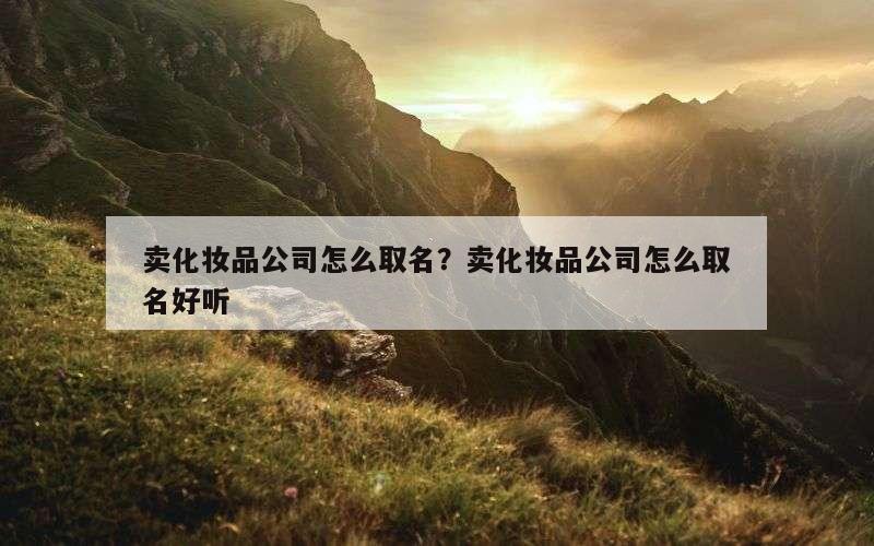卖化妆品公司怎么取名？卖化妆品公司怎么取名好听