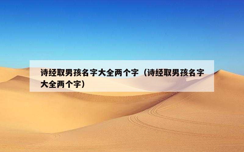 诗经取男孩名字大全两个字（诗经取男孩名字大全两个字）