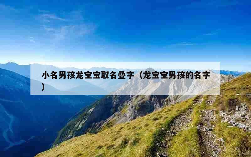 小名男孩龙宝宝取名叠字（龙宝宝男孩的名字）