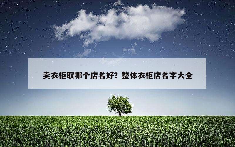 卖衣柜取哪个店名好？整体衣柜店名字大全