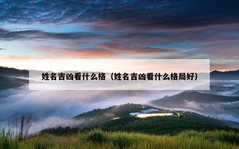 姓名吉凶看什么格（姓名吉凶看什么格局好）