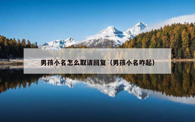男孩小名怎么取请回复（男孩小名咋起）