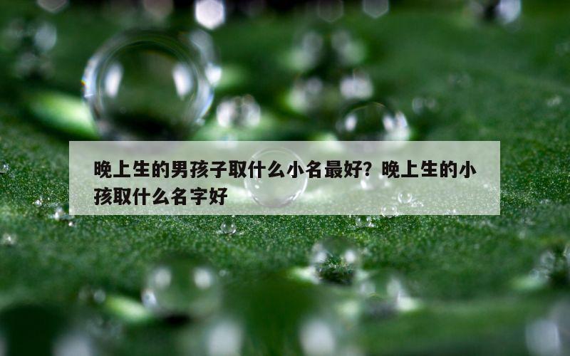 晚上生的男孩子取什么小名最好？晚上生的小孩取什么名字好