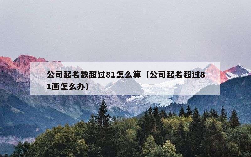 公司起名数超过81怎么算（公司起名超过81画怎么办）