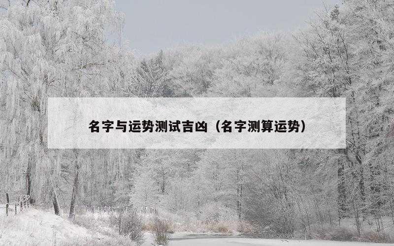 名字与运势测试吉凶（名字测算运势）