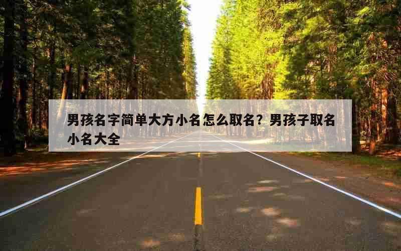 男孩名字简单大方小名怎么取名？男孩子取名小名大全