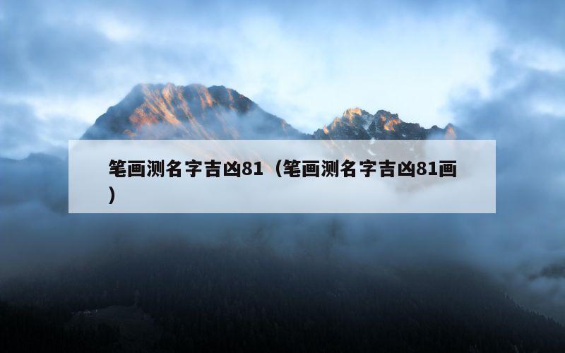 笔画测名字吉凶81（笔画测名字吉凶81画）