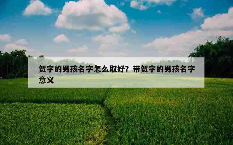 贺字的男孩名字怎么取好？带贺字的男孩名字意义