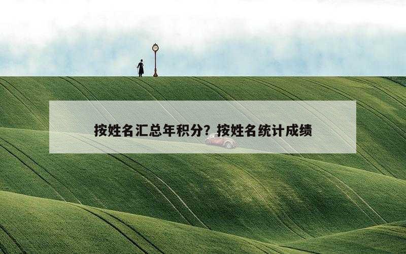按姓名汇总年积分？按姓名统计成绩