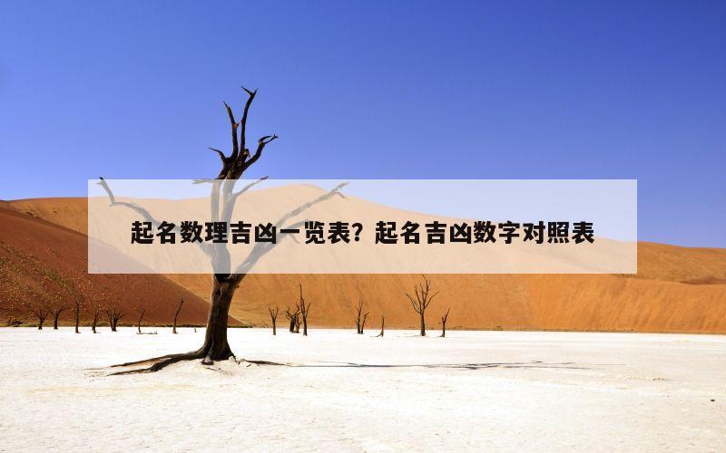 起名数理吉凶一览表？起名吉凶数字对照表