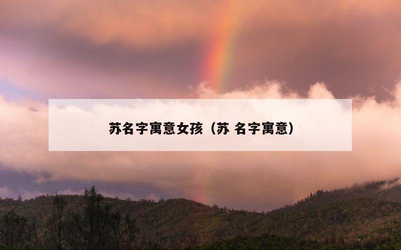 苏名字寓意女孩（苏 名字寓意）