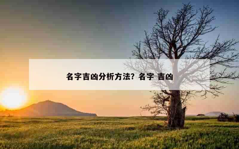 名字吉凶分析方法？名字 吉凶