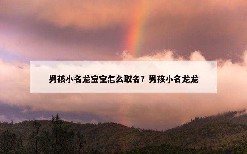 男孩小名龙宝宝怎么取名？男孩小名龙龙