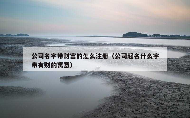 公司名字带财富的怎么注册（公司起名什么字带有财的寓意）