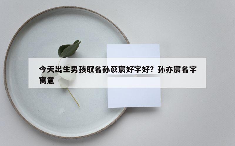 今天出生男孩取名孙苡宸好字好？孙亦宸名字寓意