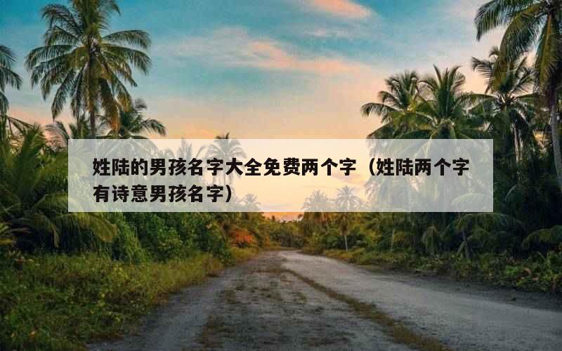姓陆的男孩名字大全免费两个字（姓陆两个字有诗意男孩名字）