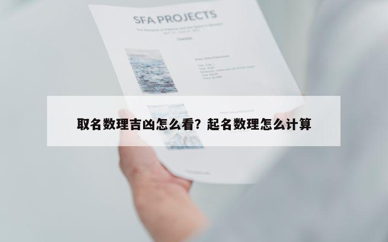 取名数理吉凶怎么看？起名数理怎么计算