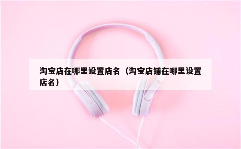 淘宝店在哪里设置店名（淘宝店铺在哪里设置店名）